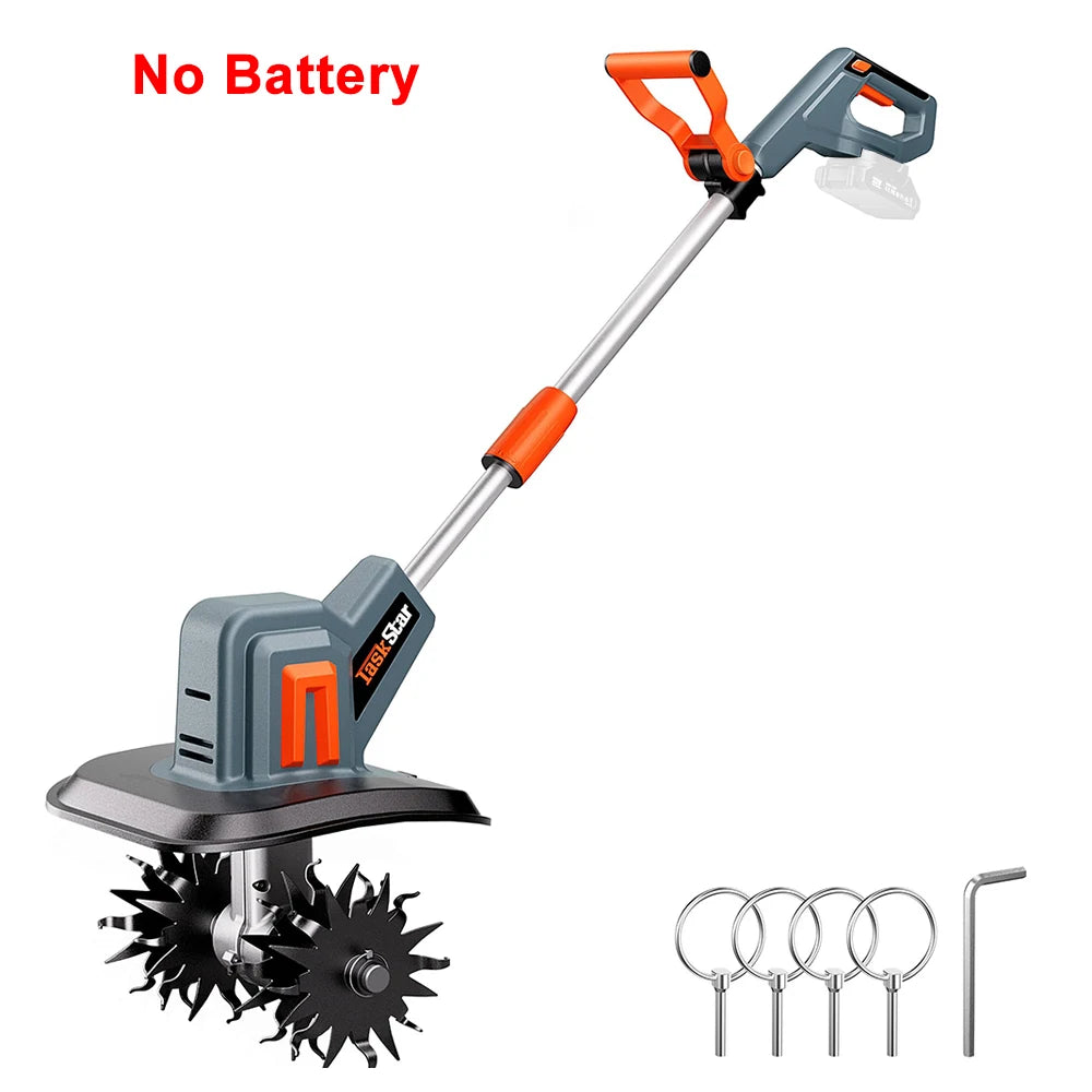 TaskStar Electric Cultivator For Makita 18V Battery Powered Tiller