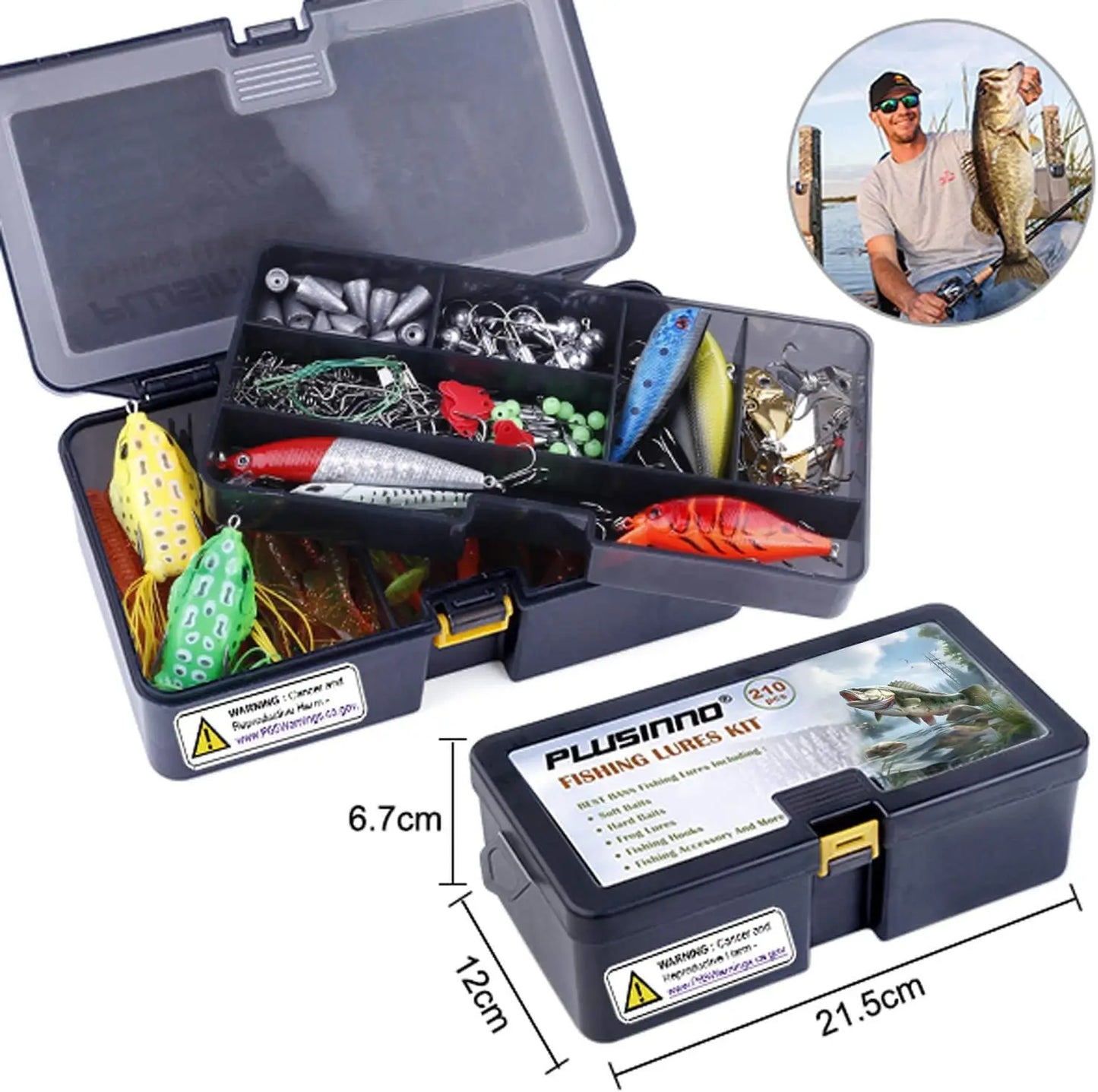 Fishing Lures And Tackle Box Kit Bass Trout Saltwater Freshwater