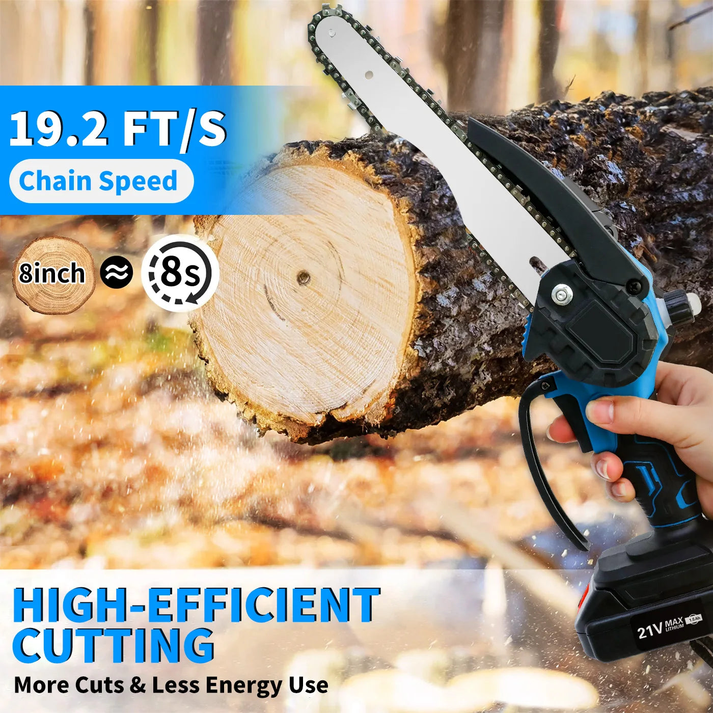 20V Cordless Chainsaw With Batteries And Chains For Wood Cutting