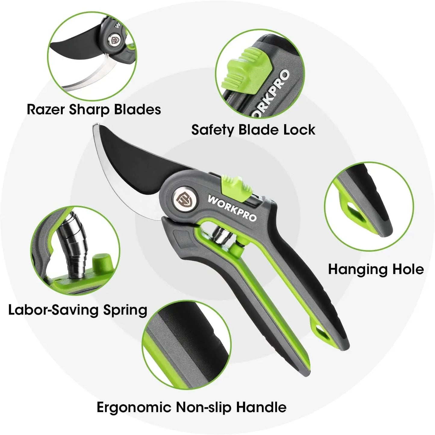 Premium Garden Pruning Shears 2 Pack Bypass And Straight Scissors