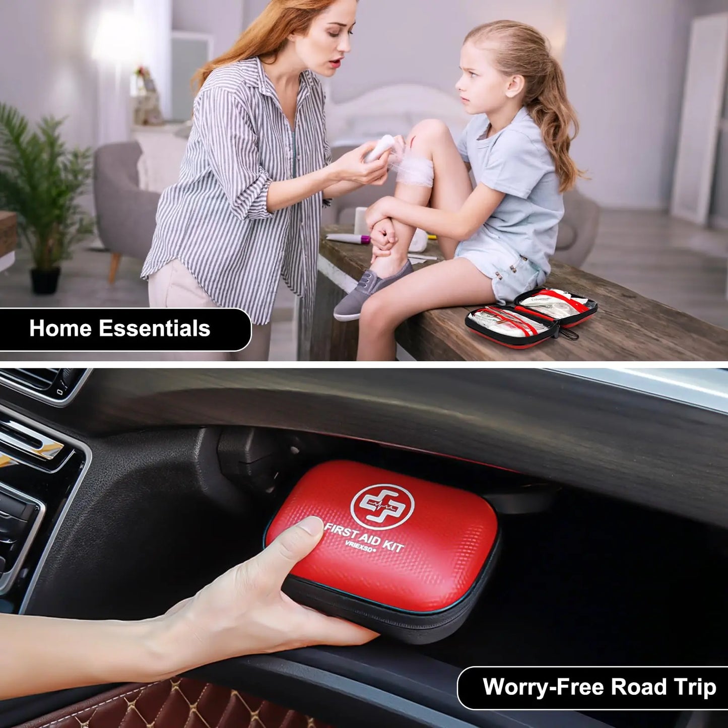 First Aid Kit 150 Piece Waterproof Hard Shell For Home Car Travel