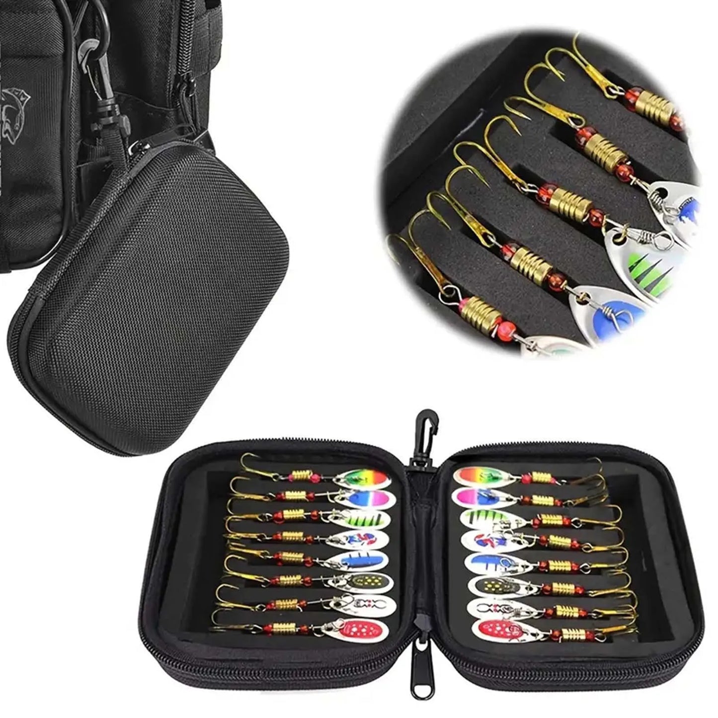 Spinner Lure Set With Hand Crank For Pike Walleye Trout
