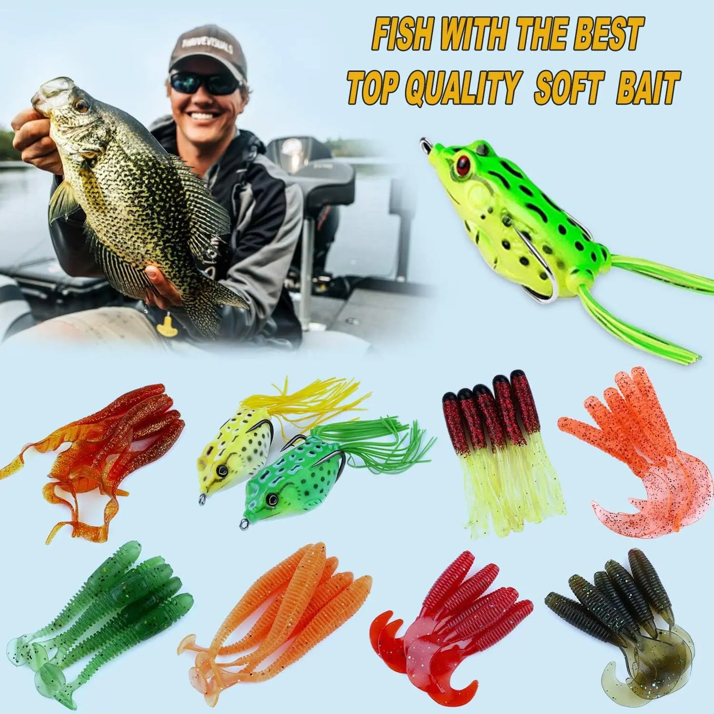 Fishing Lures And Tackle Box Kit Bass Trout Saltwater Freshwater