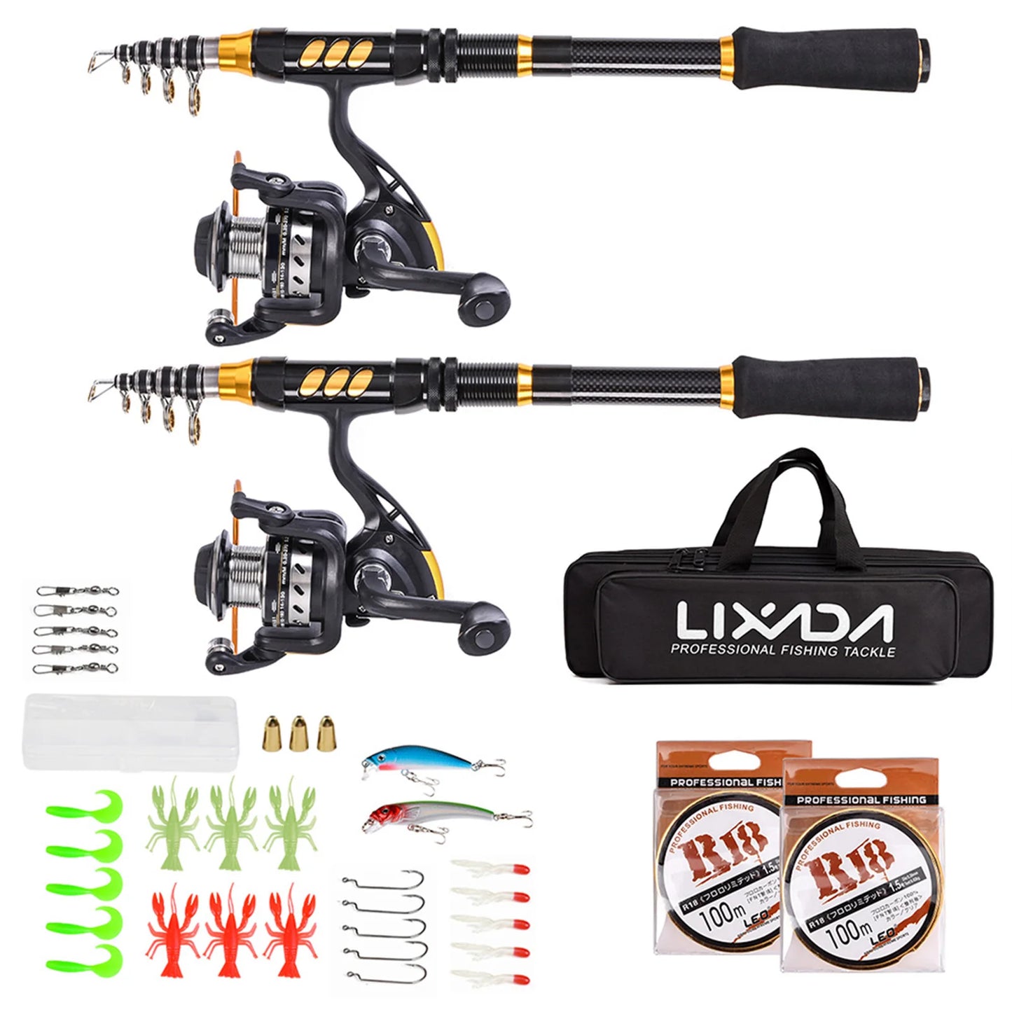 Telescopic Fishing Rod And Reel Combo 2 Piece With Line