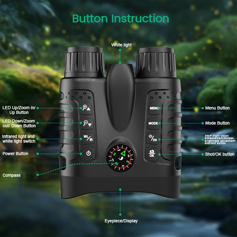 GOYOJOB 4K Night Vision Digital Binoculars With 8x Zoom Compass