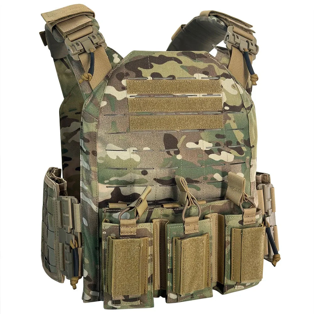 NONECN 1000D Nylon Tactical Vest With Triple Magazine Pouches