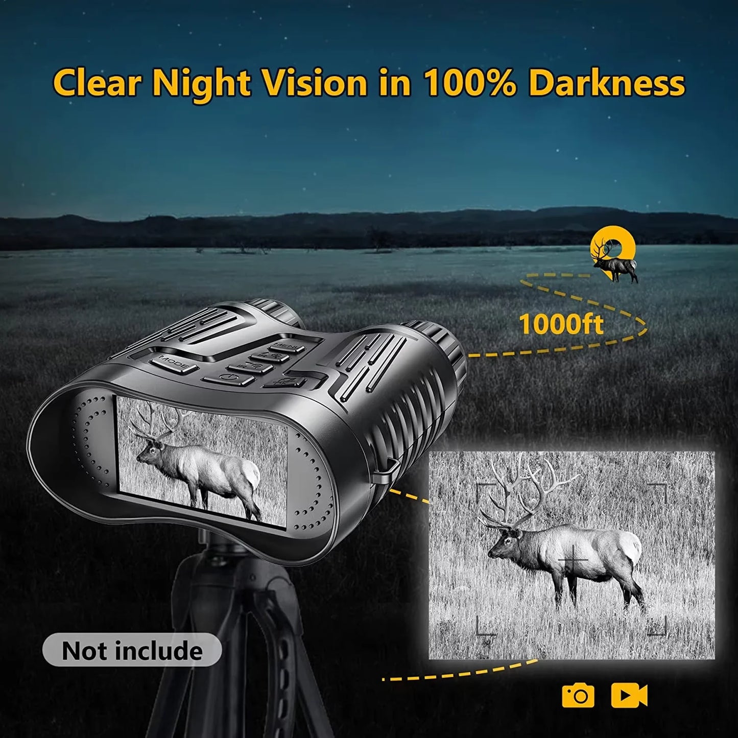 Letcmoi Rechargeable Night Vision Binoculars 8x Digital Zoom