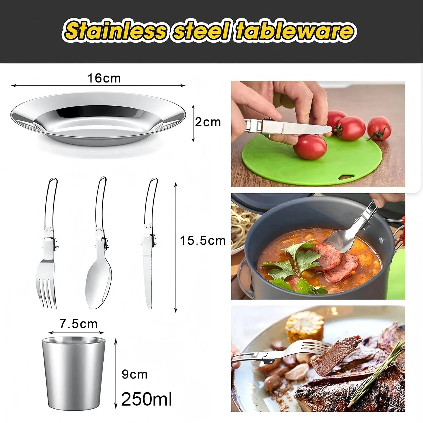 Portable Camping Cookware Set For Backpacking Pot And Pan Kit