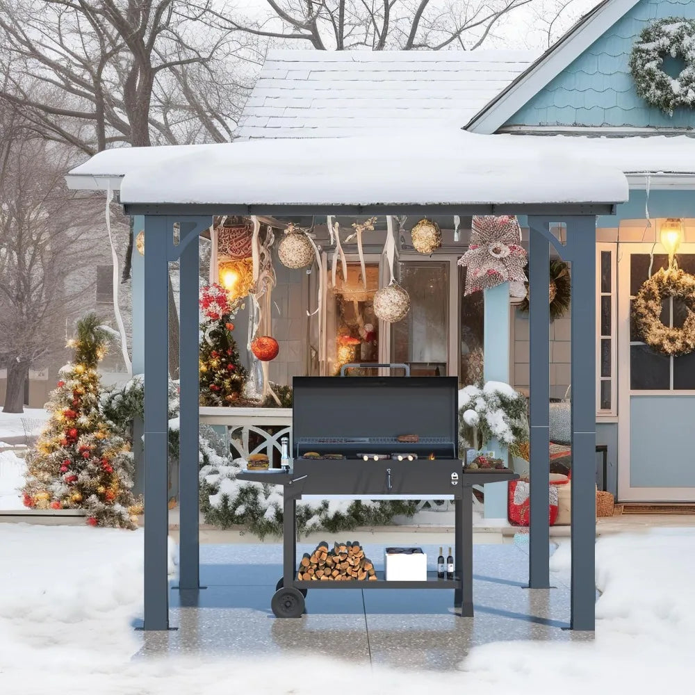 Lean To Hardtop Gazebo Shelter With Roof For Patio