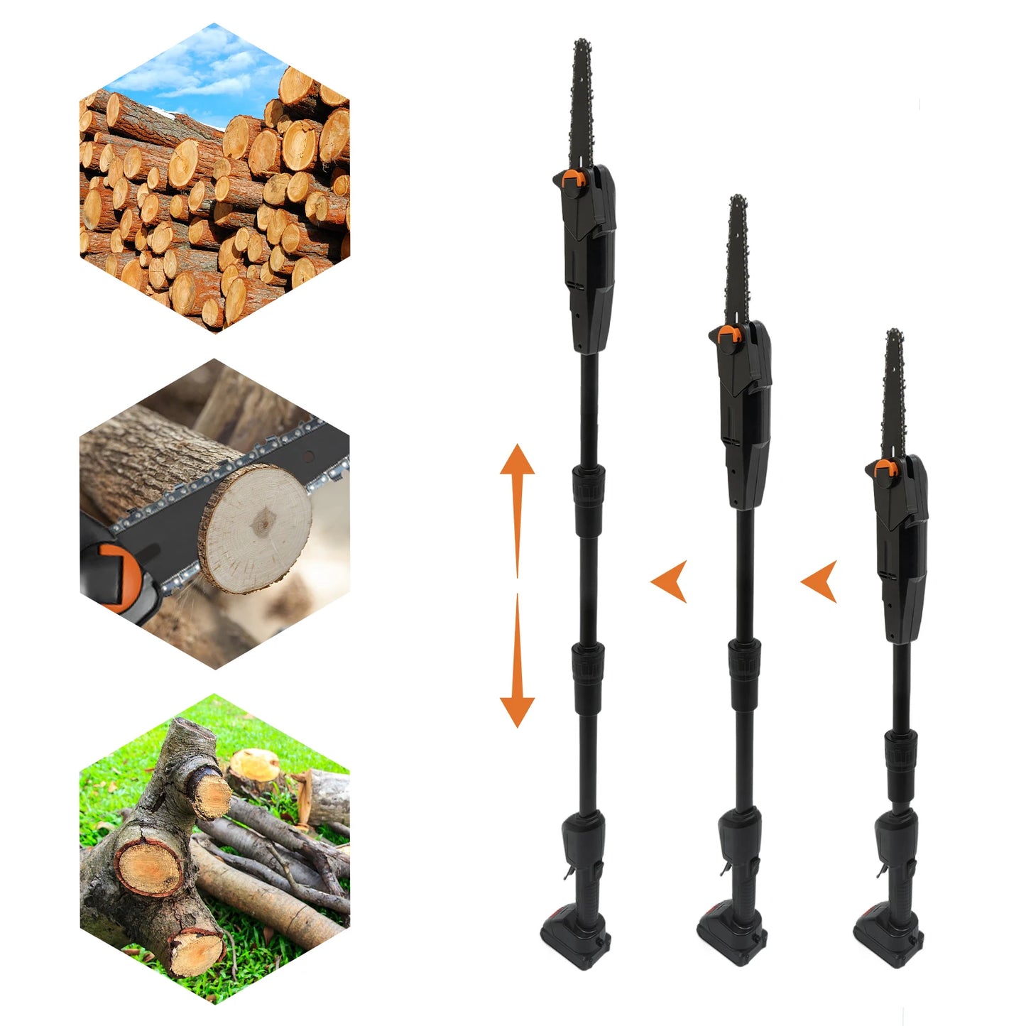 CNCEST Integrated High Reach Pole Electric Saw Cordless Branch Cutter