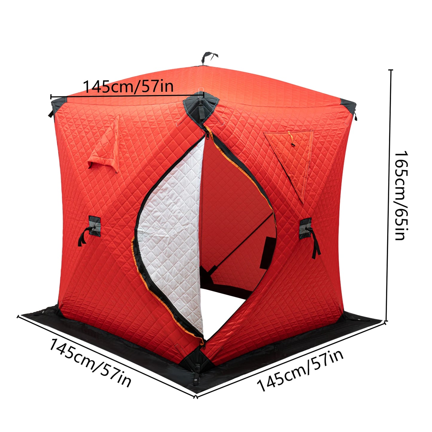 Ice Fishing Insulated Tent 1-2 Person Shelter Portable Windproof Camping Storage