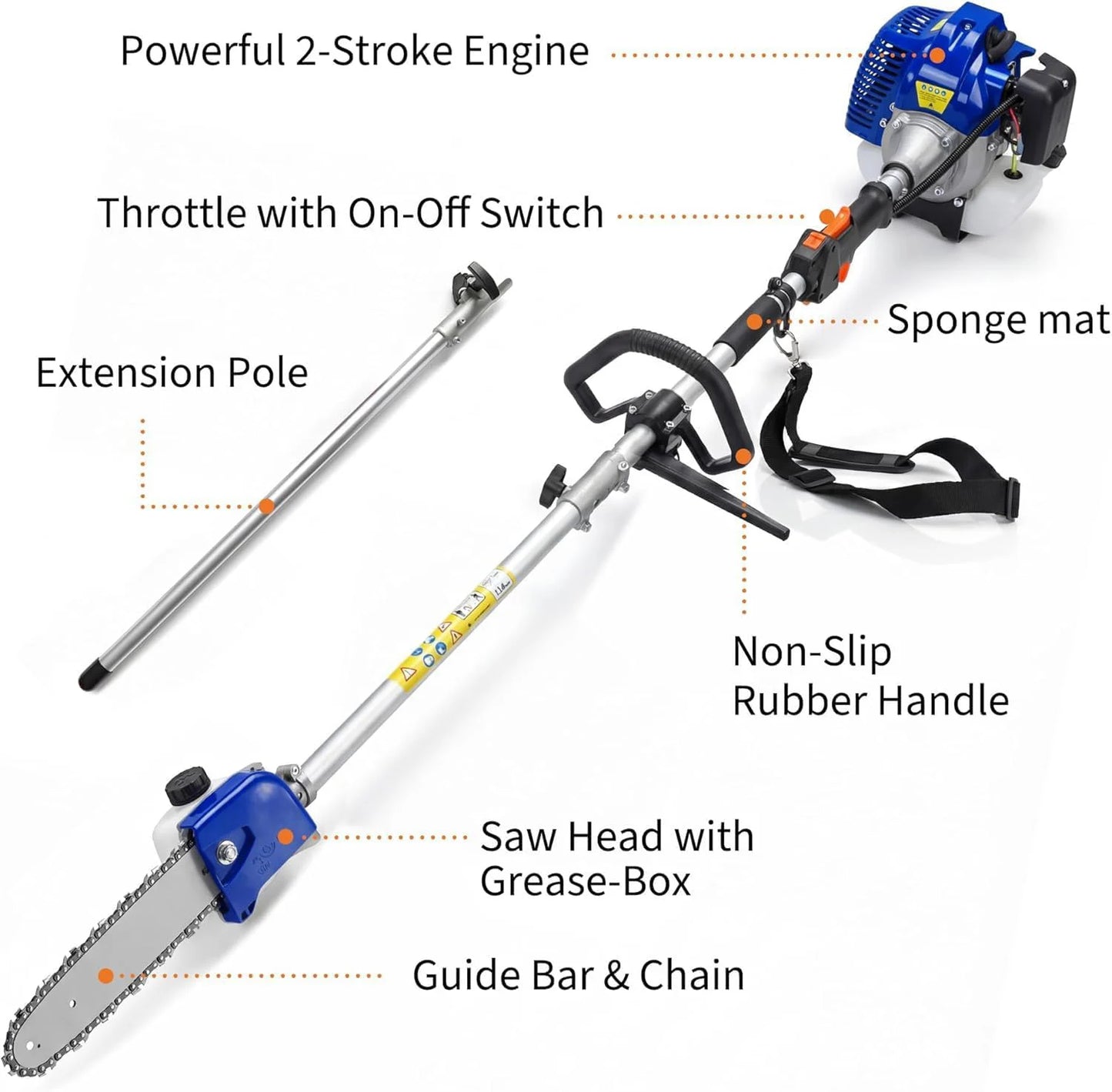 Twister.CK Gas Pole Saw 43CC 52CC 2Stroke Telescopic
