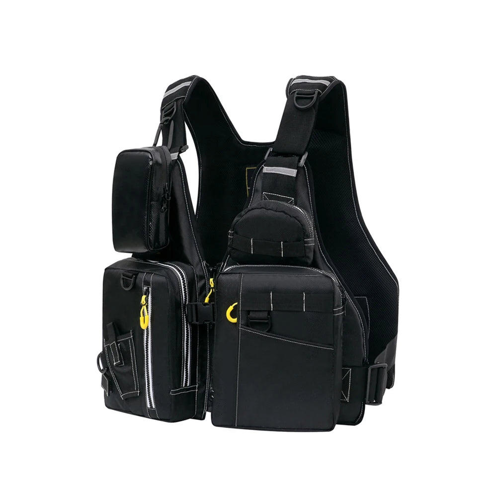 Multi-Functional Life Jacket Vest For Outdoor Fishing With Pockets Buoyant