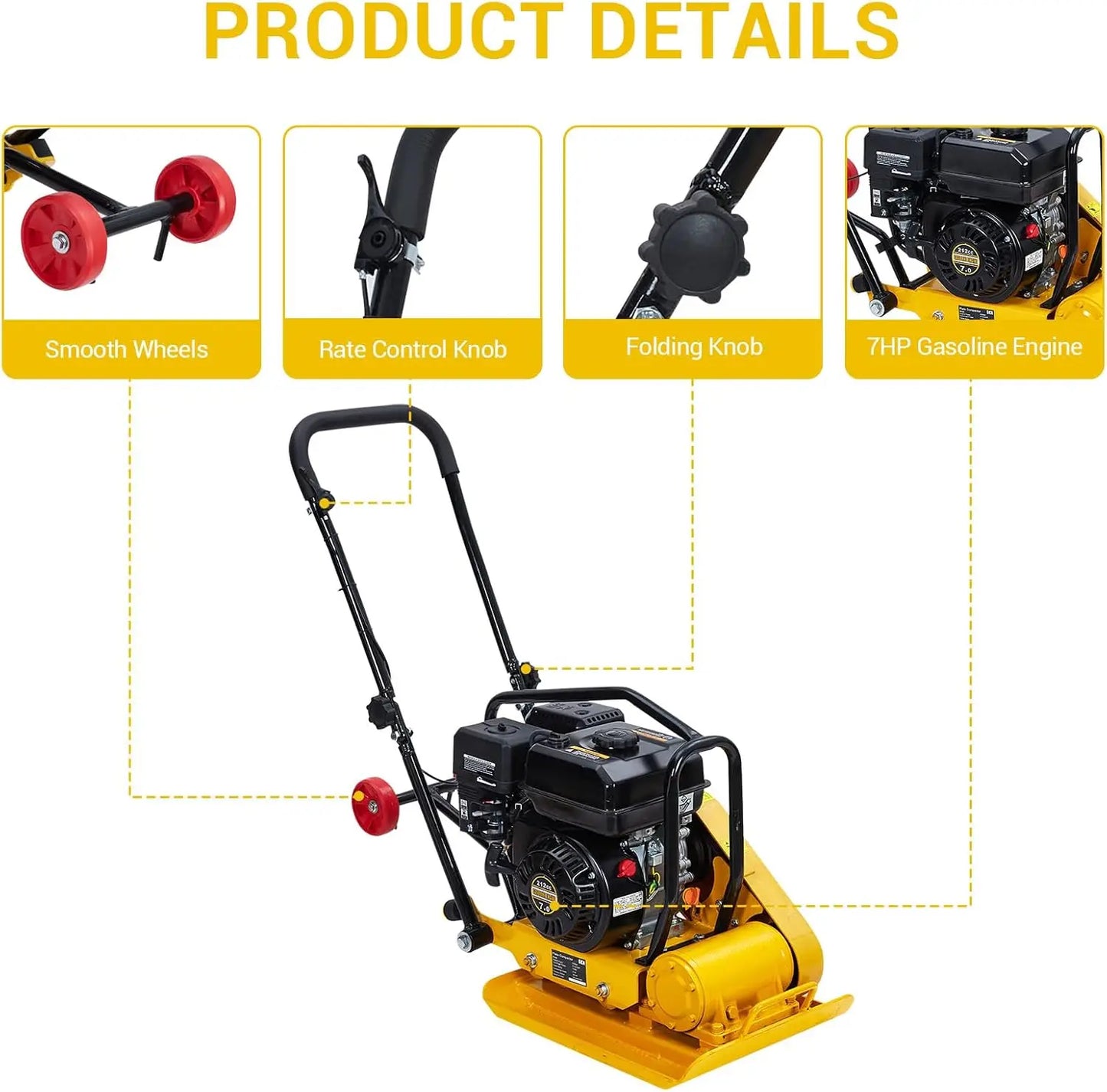 Twister CK Plate Compactor 7HP 212cc Gas Engine 4200 Lbs