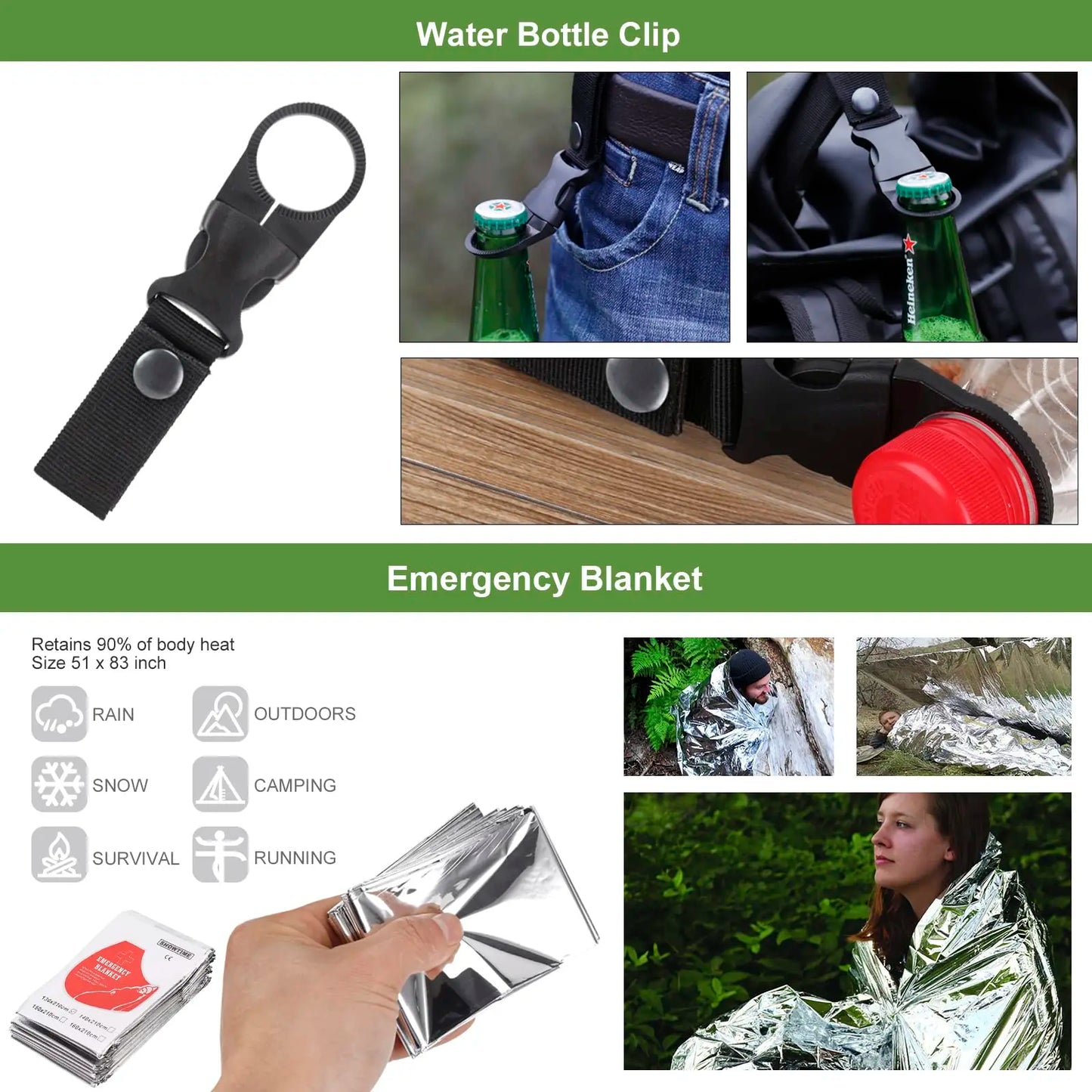 16 In 1 Survival Kit With Multi Tool For Camping And Outdoors