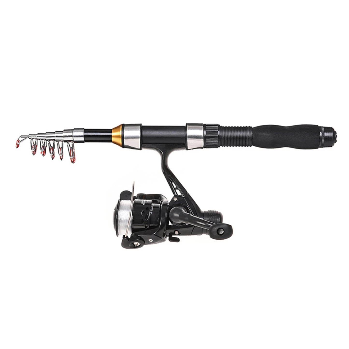 Telescopic Fishing Rod And Spinning Reel Combo Kit With Lures Storage Bag