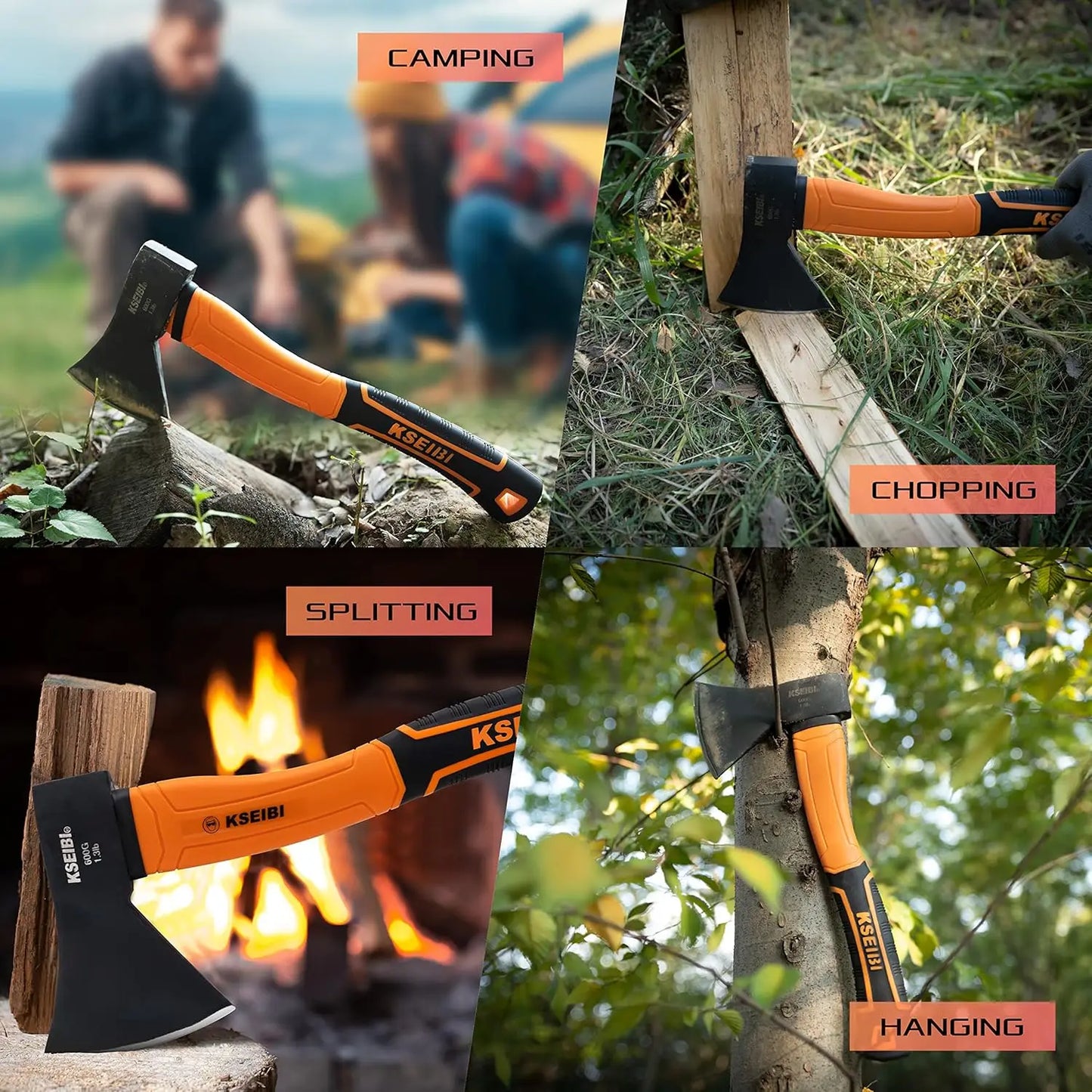 Outdoor Camp Hatchet With Forged Steel Blade And Anti Slip Handle
