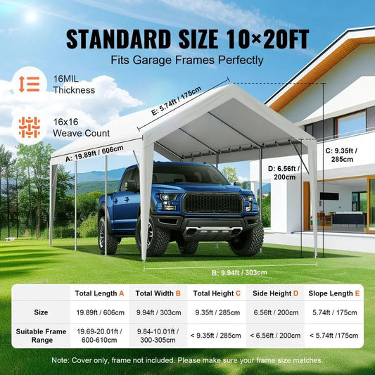 Carport Replacement Canopy Cover Ripstop Triple Layer Ultraviolet Resistant