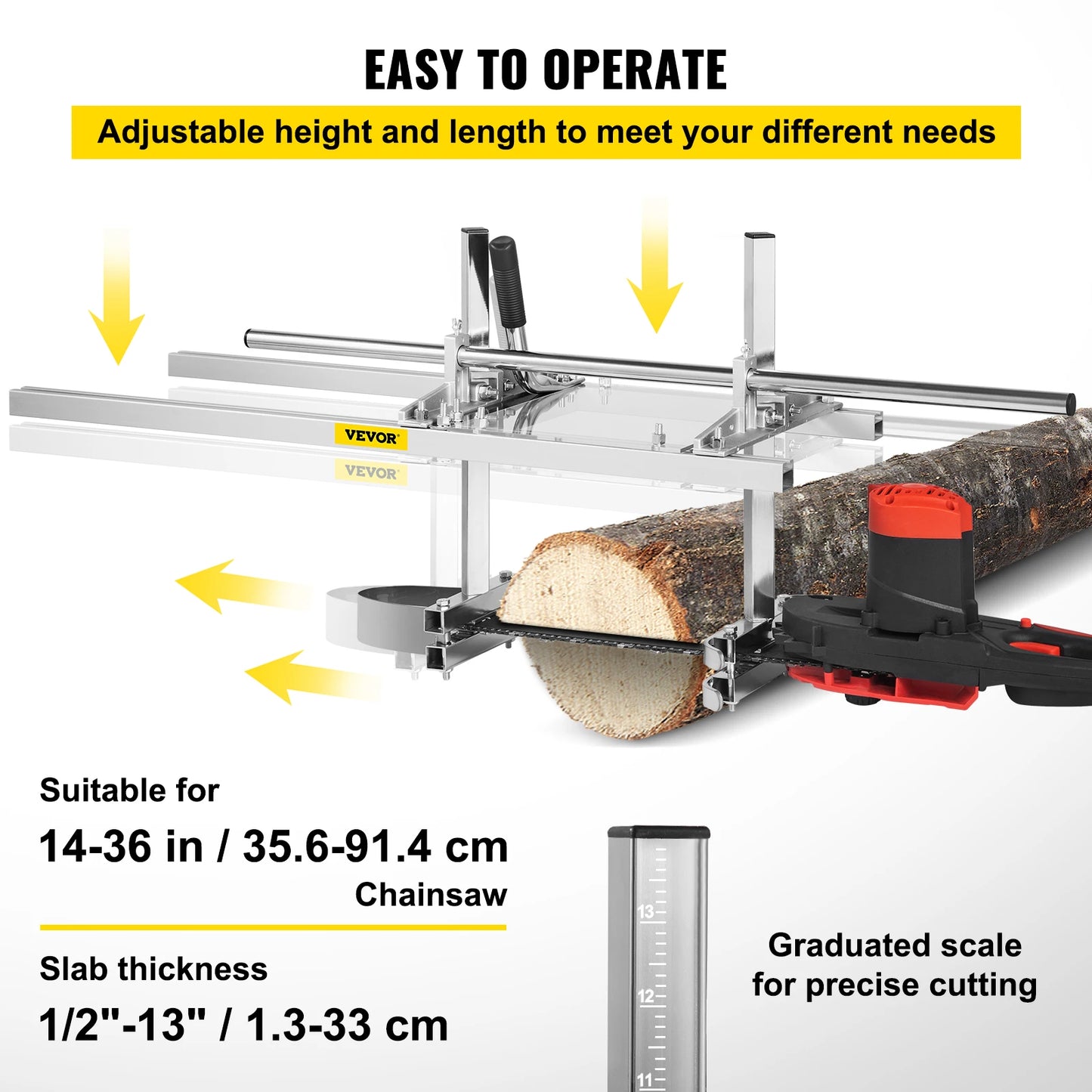 Chainsaw Mill Planking Guide Bar Aluminum And Steel Portable Sawmill