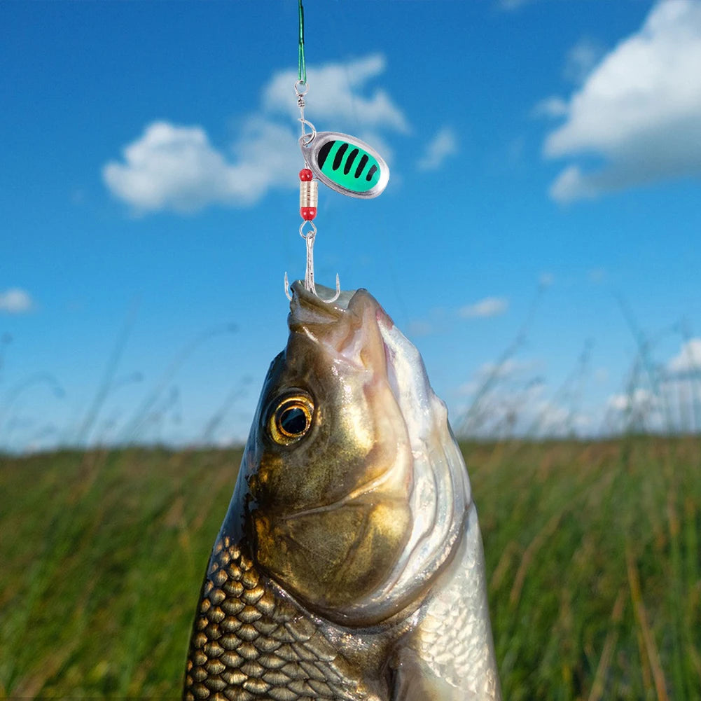 JOCESTYLE Metal Spoon Spinner Lure With Treble Hook Wobblers Artificial Bait