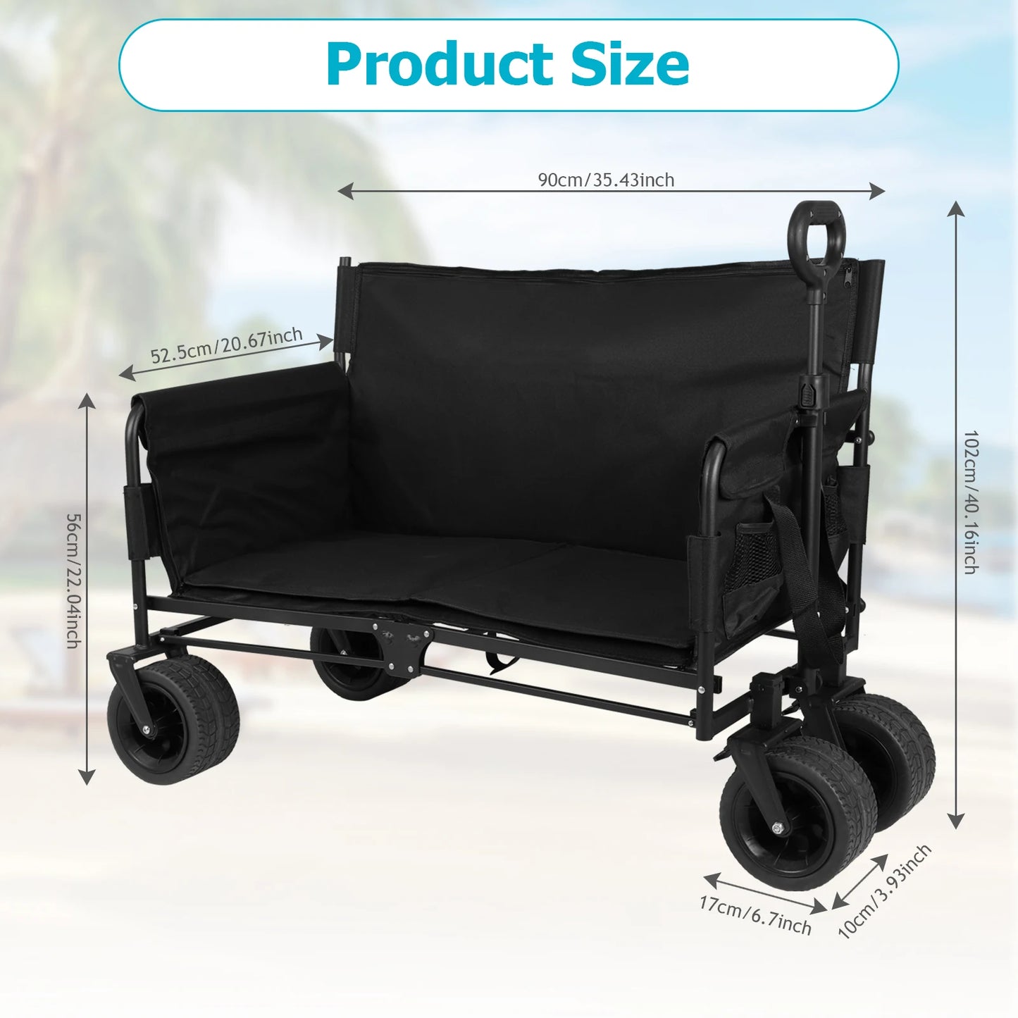 Collapsible Wagon Cart Heavy Duty 265LBS Utility Grocery Cart With Wheels