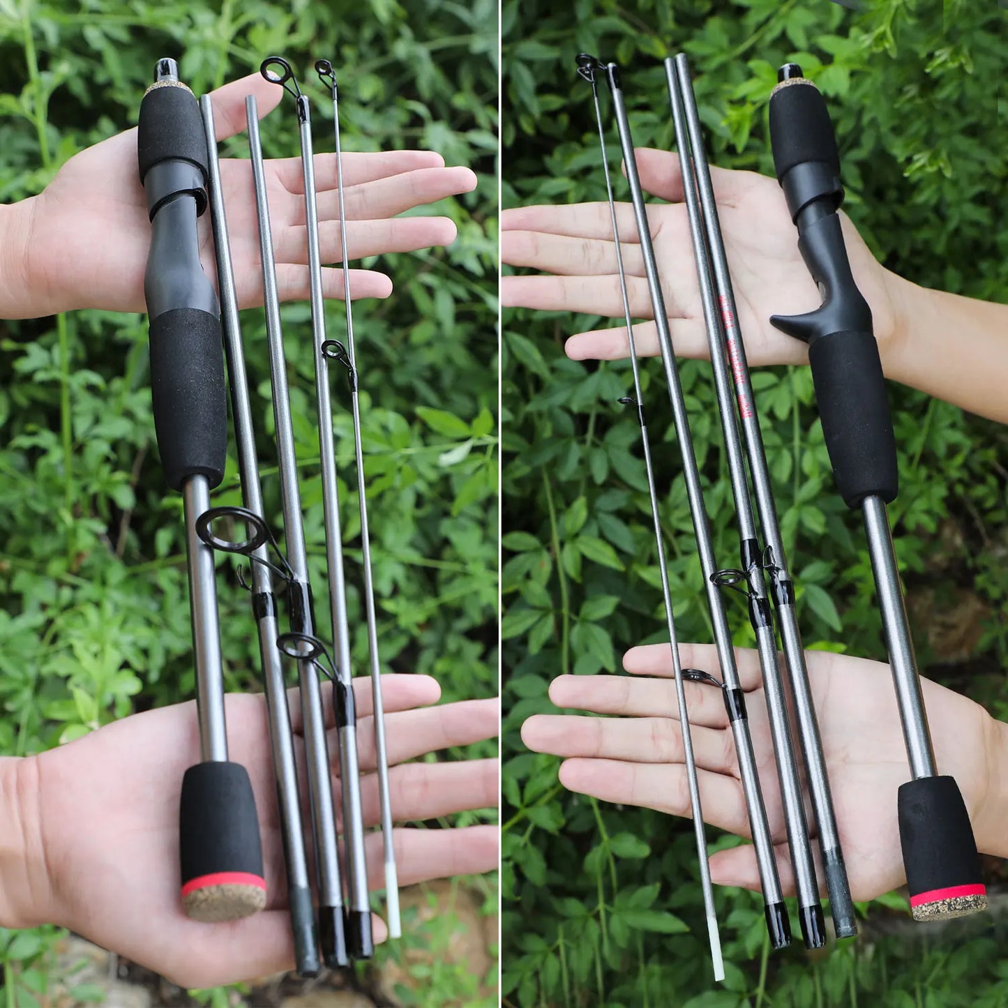 Sougayilang 5 Section Spinning Rod Ultralight Glass Fiber Travel Fishing