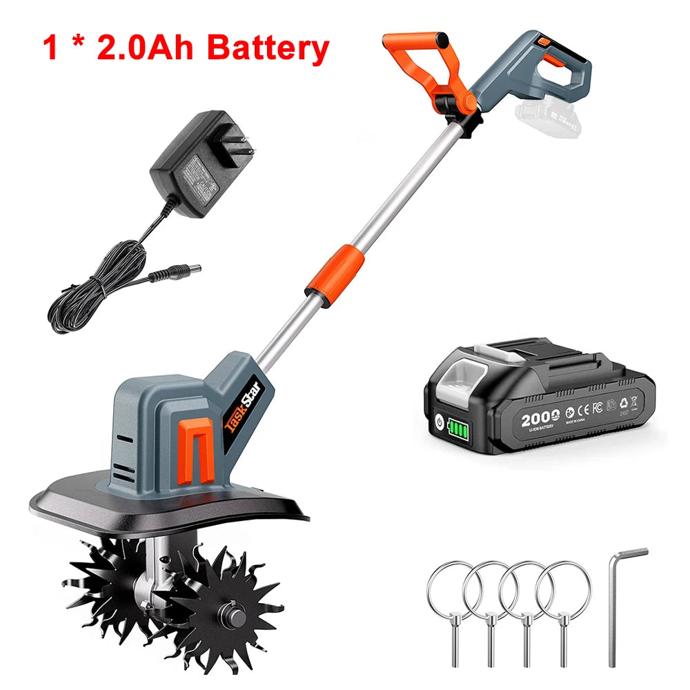 TaskStar Electric Cultivator For Makita 18V Battery Powered Tiller